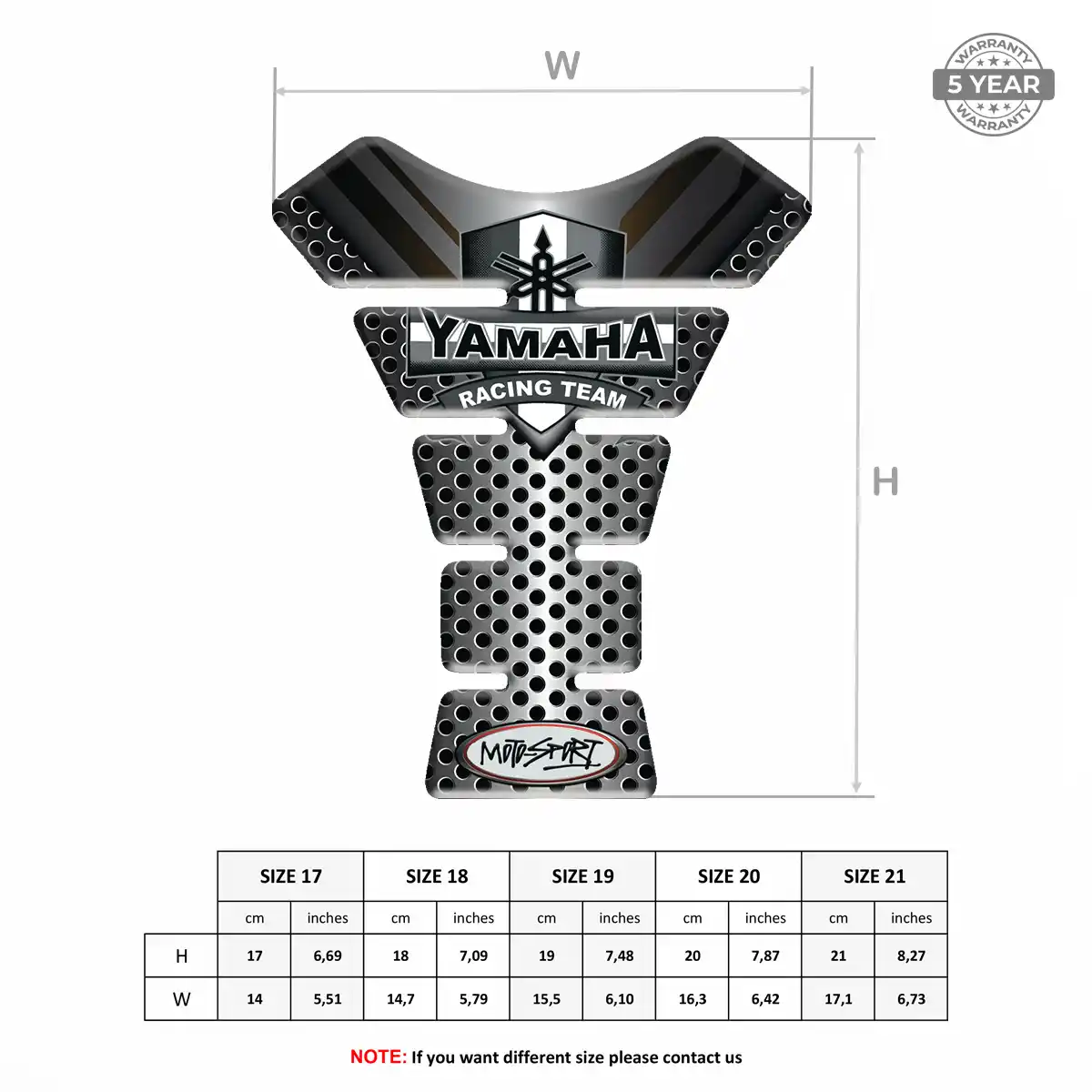Yamaha Tank Pad Fuse Motorbike Sleek Style