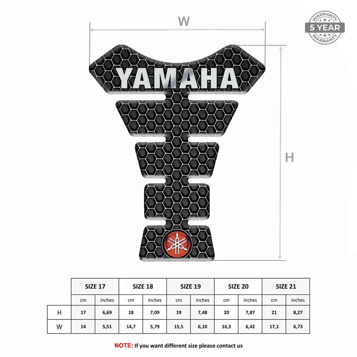 Yamaha Tank Pad Guard Motorbike Refined Design