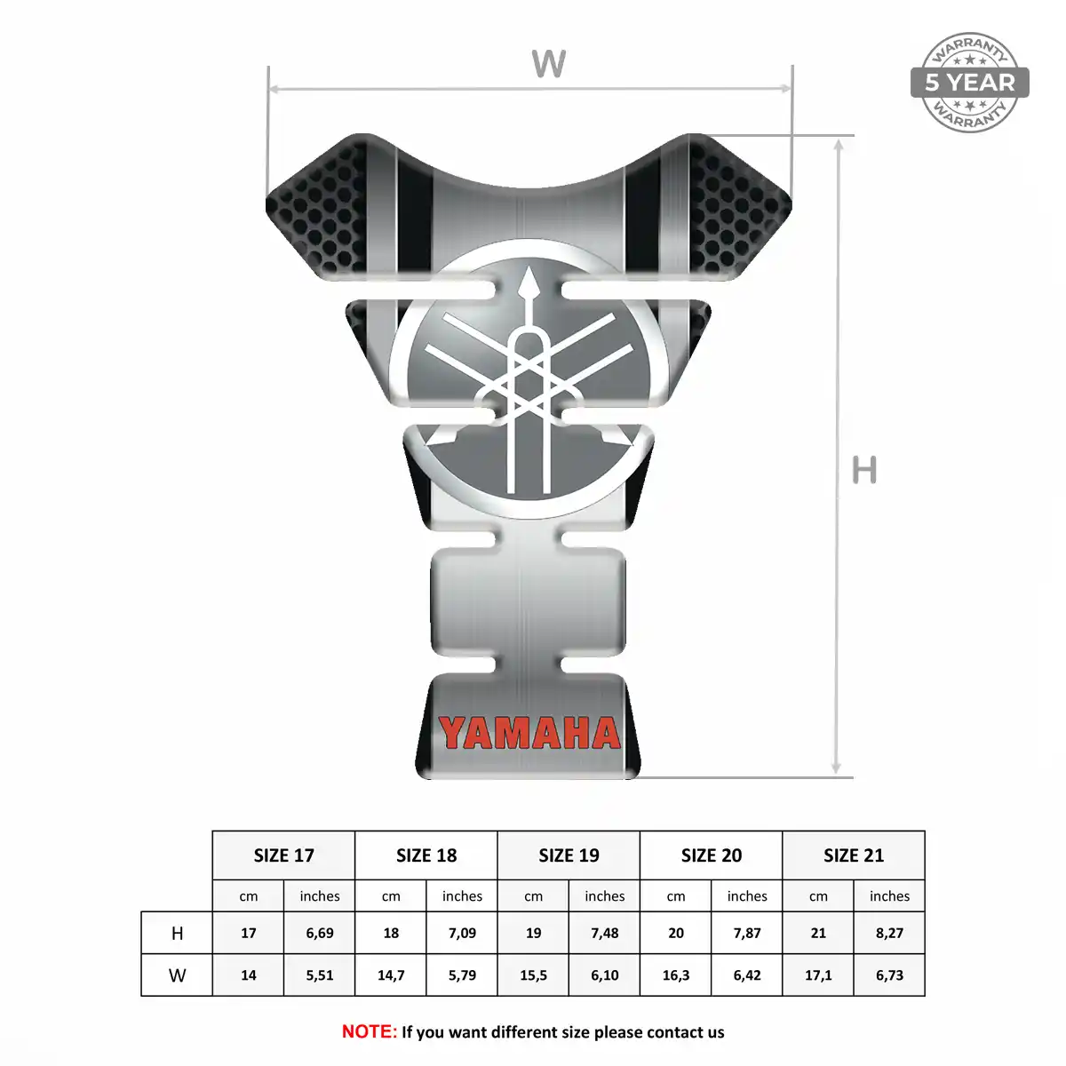 Yamaha Tank Pad Guard Motorbike Sleek Style