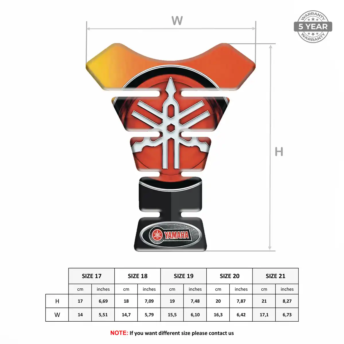 Yamaha Tank Pad Guard Motorcycle Elite Finish