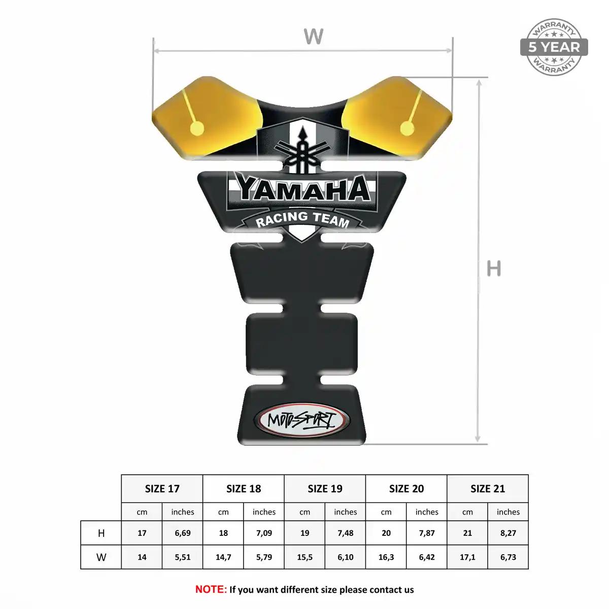 Yamaha Tank Pad Guard Motorcycle Superior Craft