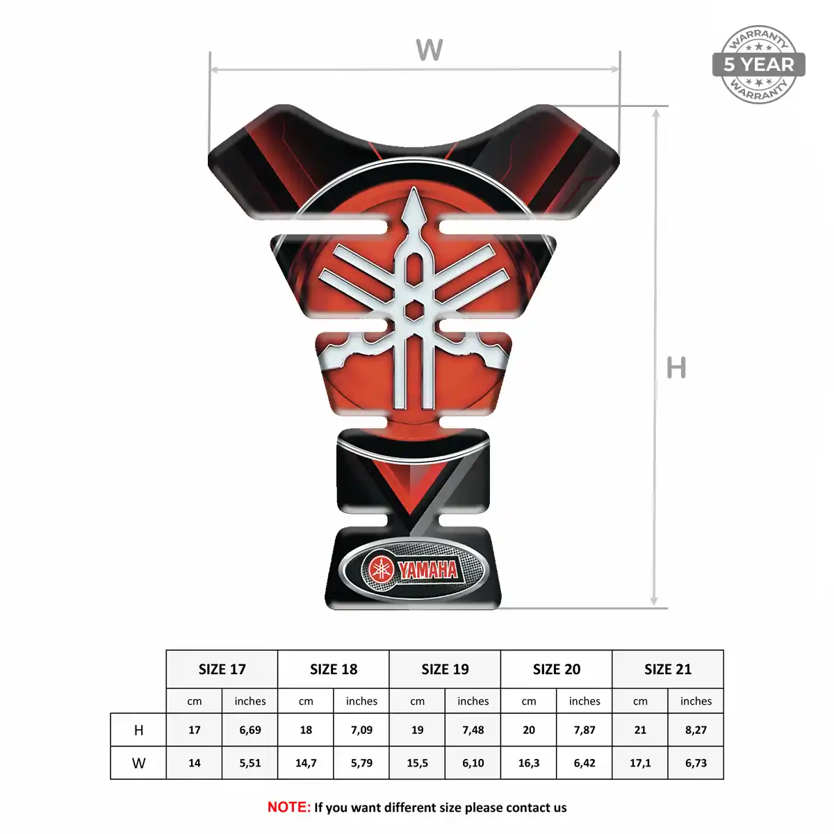 Yamaha Tank Pad Protector Motorbike Elite Finish