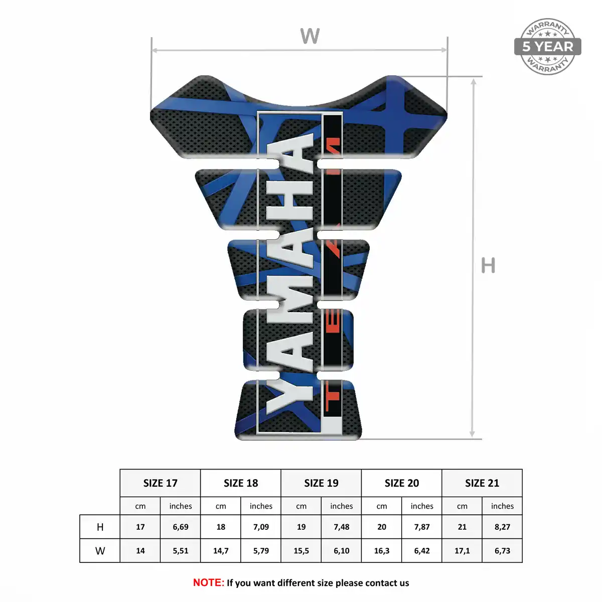 Yamaha Tank Pad Protector Motorbike Prestige Line