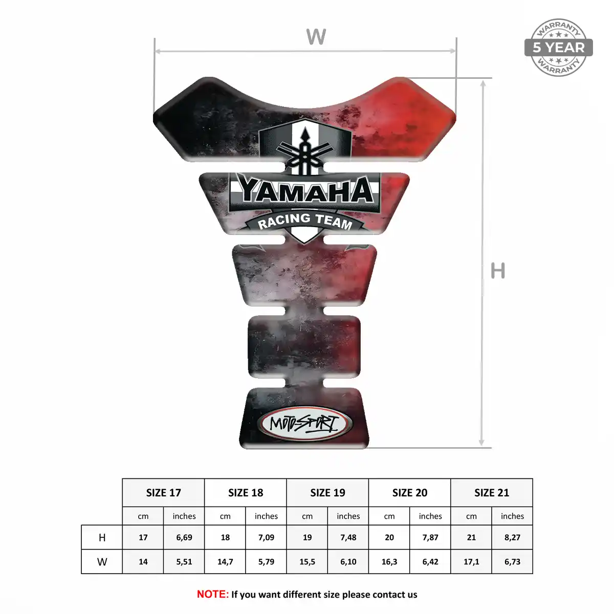 Yamaha Tank Pad Protector Motorbike Prime Quality