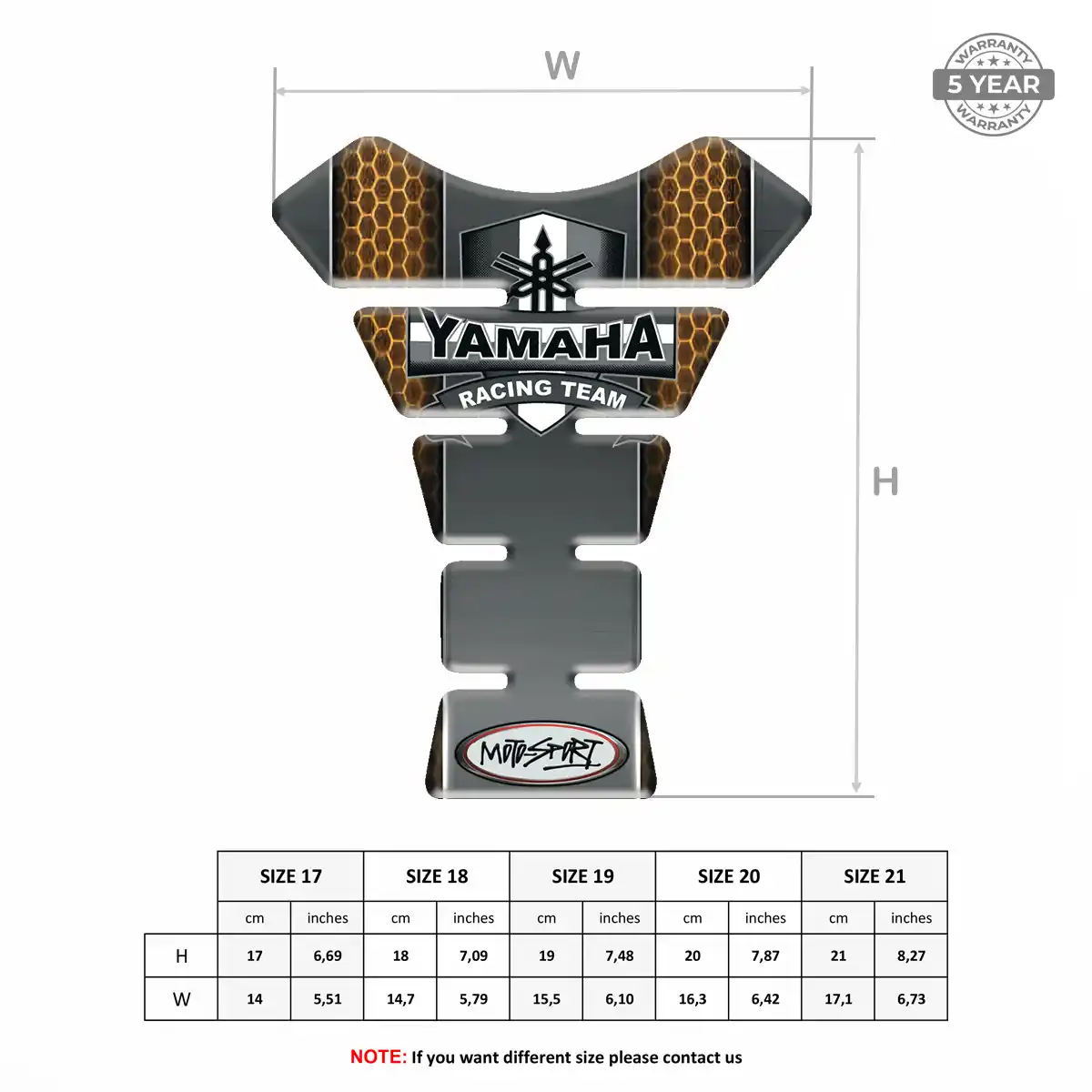Yamaha Tank Pad Protector Motorbike Refined Design