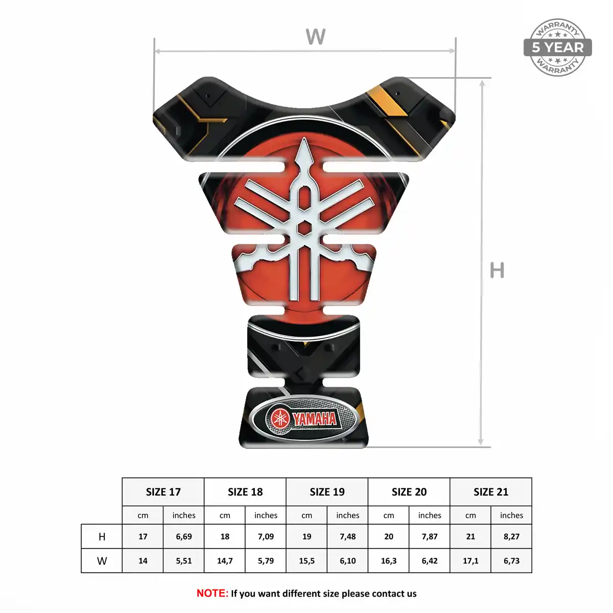 Yamaha Tank Pad Protector Motorbike Signature Grade