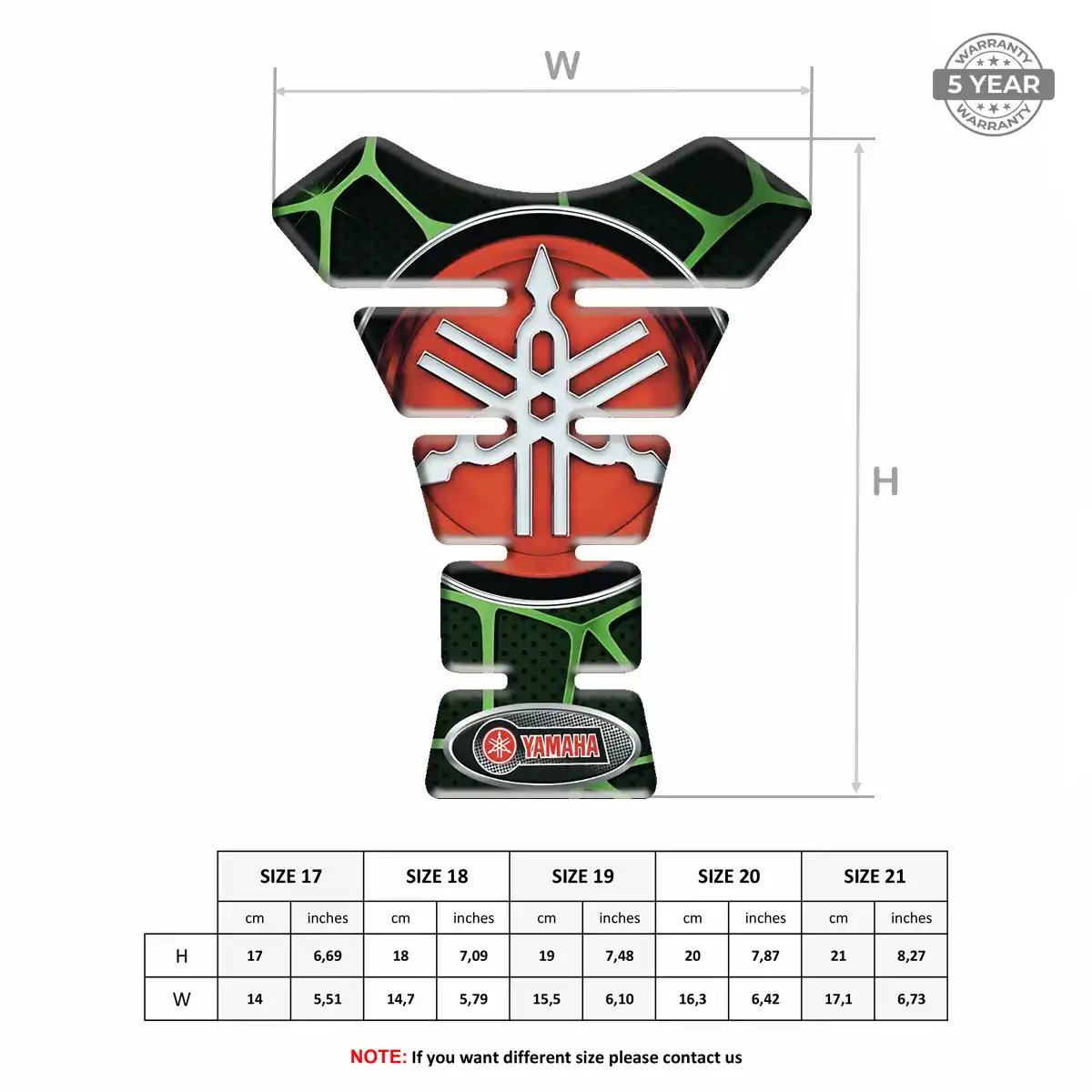 Yamaha Tank Pad Protector Motorbike Sleek Style