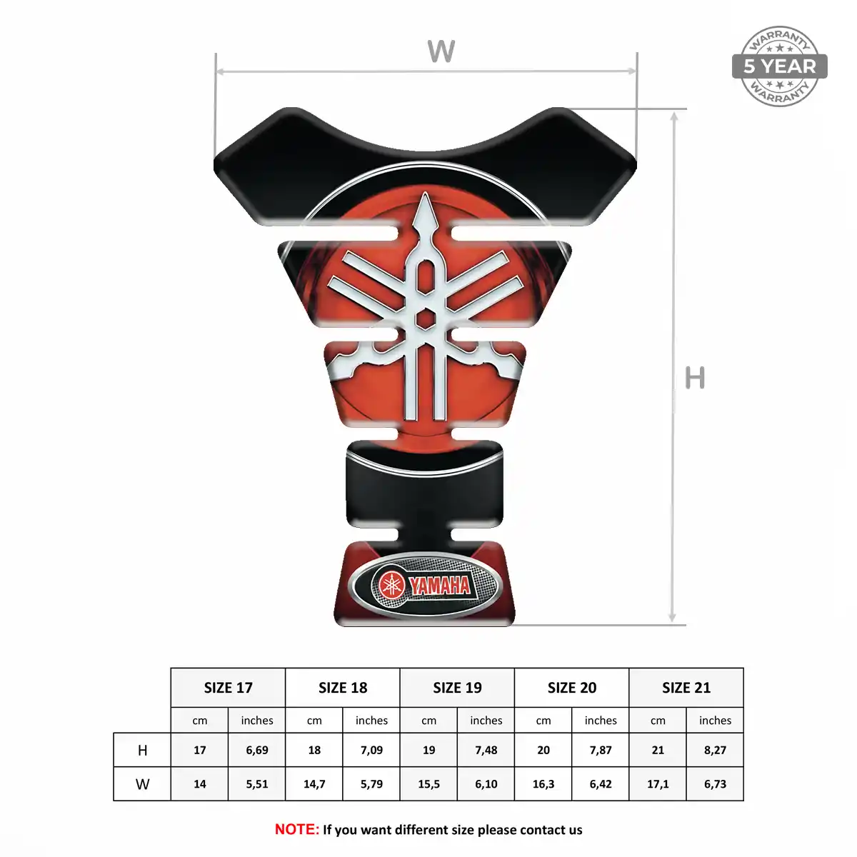 Yamaha Tank Pad Protector Motorbike Superior Craft