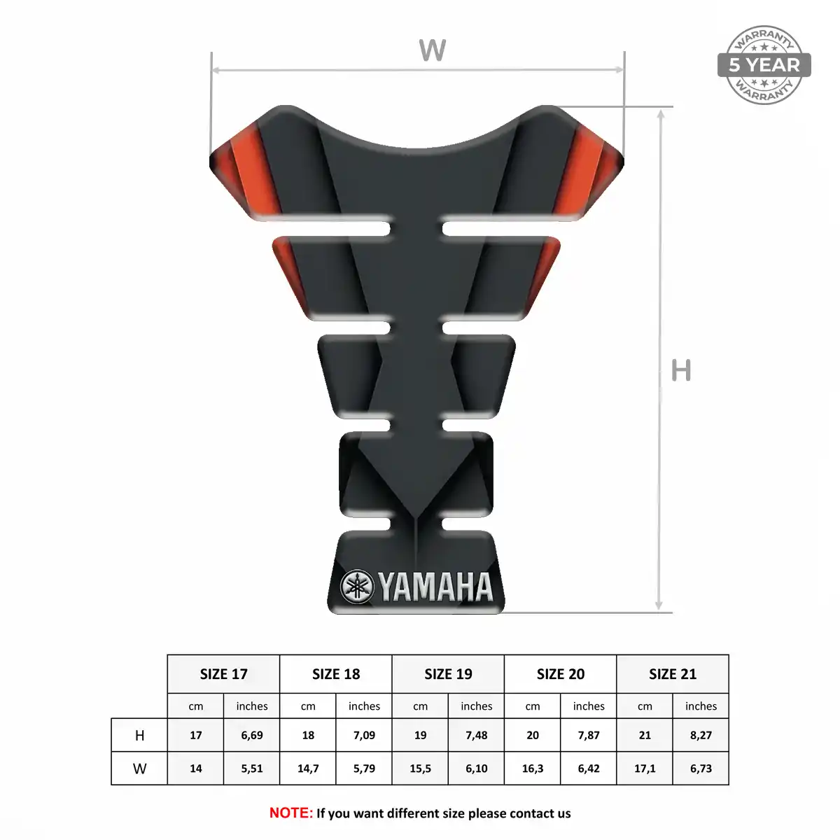 Yamaha Tank Pad Protector Motorcycle Elite Finish