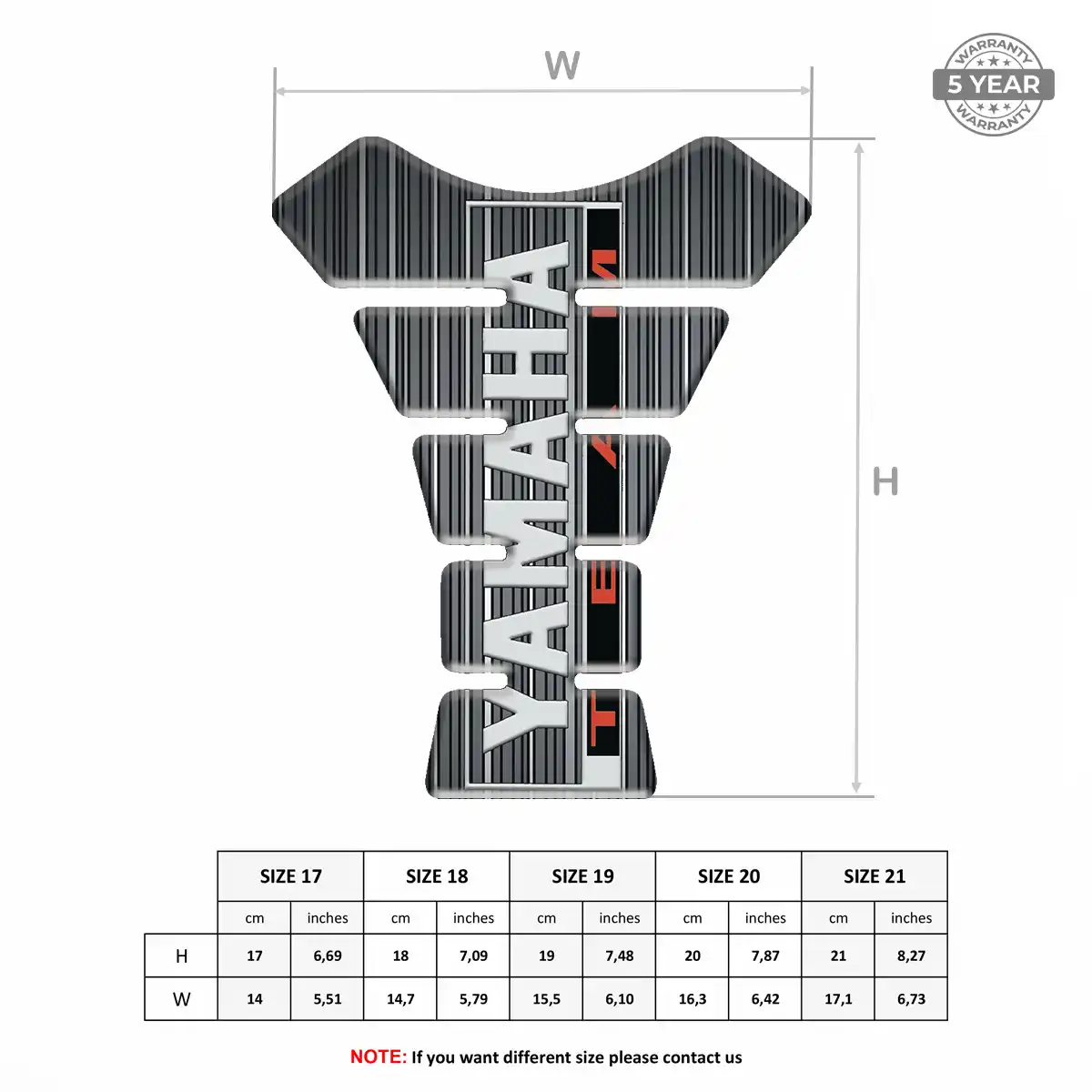 Yamaha Tank Pad Protector Motorcycle Refined Design