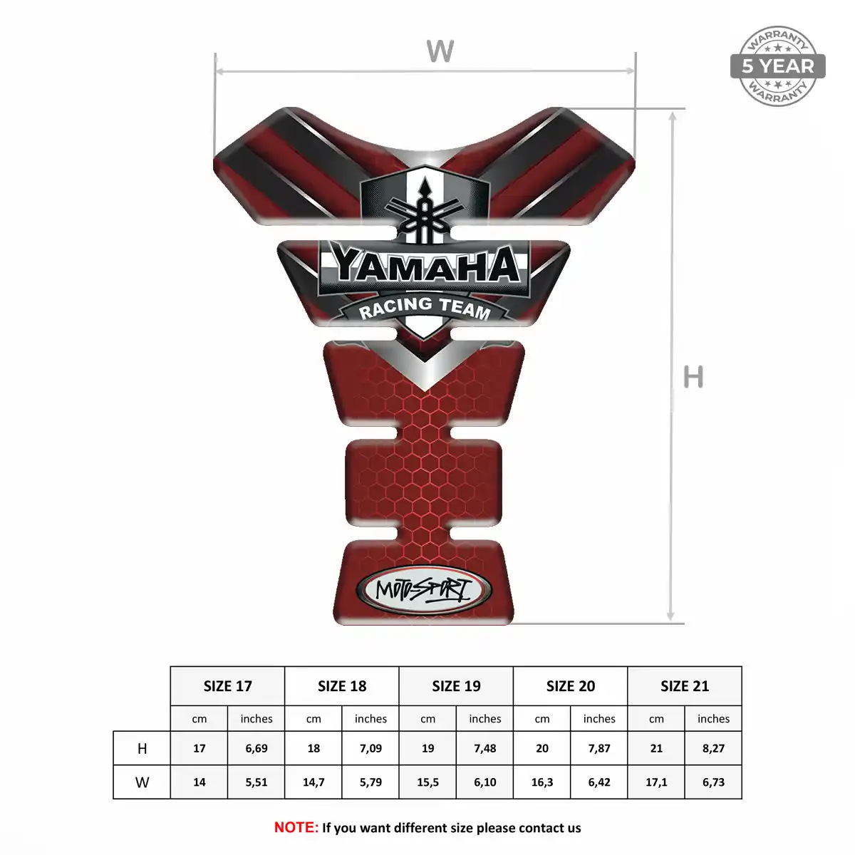 Yamaha Tank Pad Protector Motorcycle Sleek Style