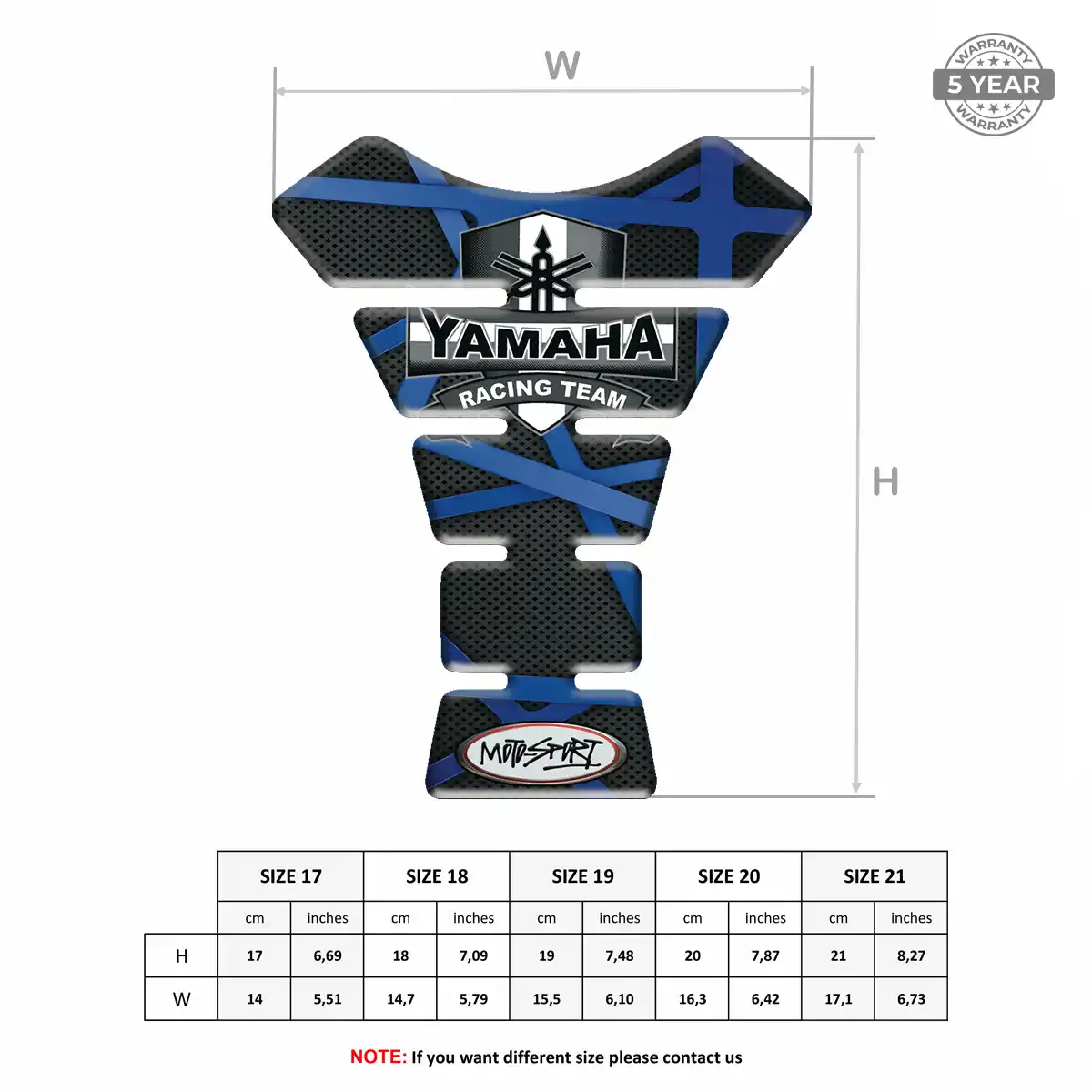 Yamaha Tank Pad Protector Refined Design
