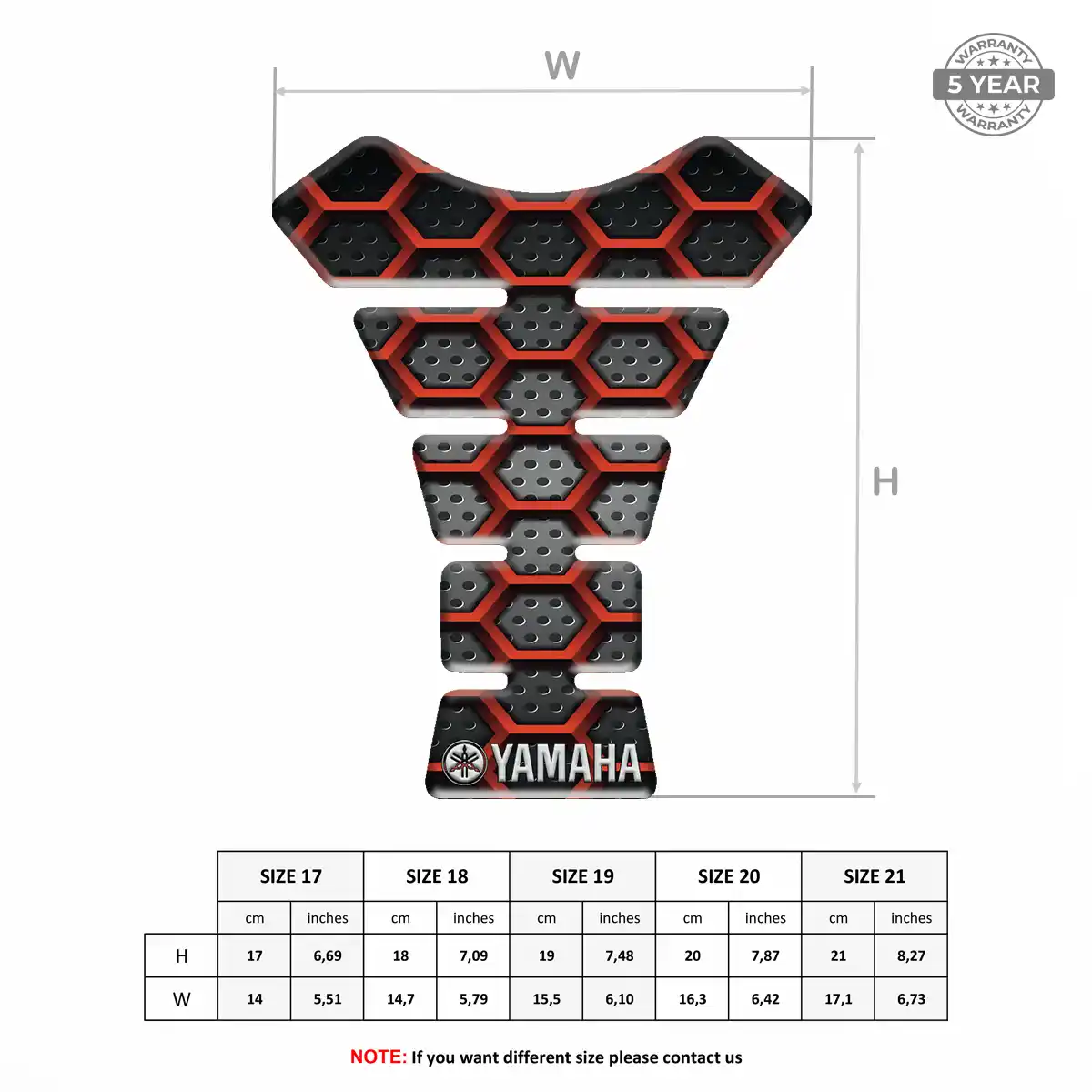 Yamaha Tank Pad Sleek Style