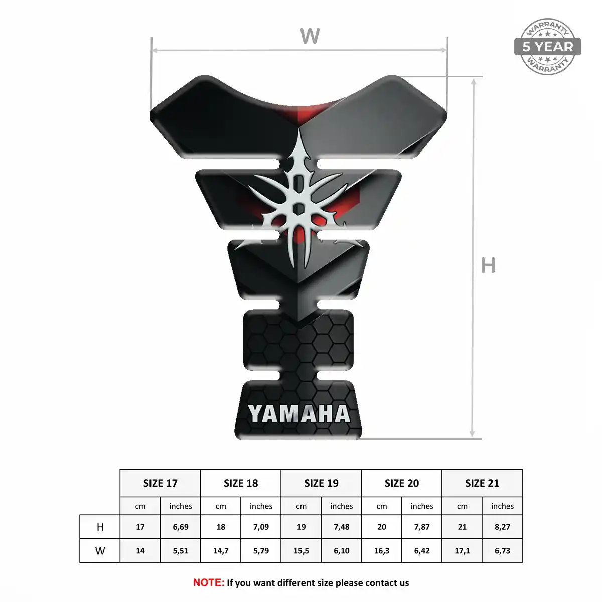 Yamaha Tank Pads Fuse Motorbike Signature Grade