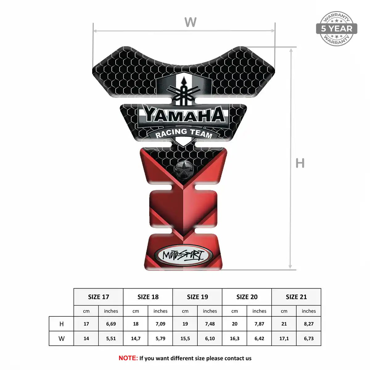 Yamaha Tank Pads Fuse Motorcycle Elite Finish