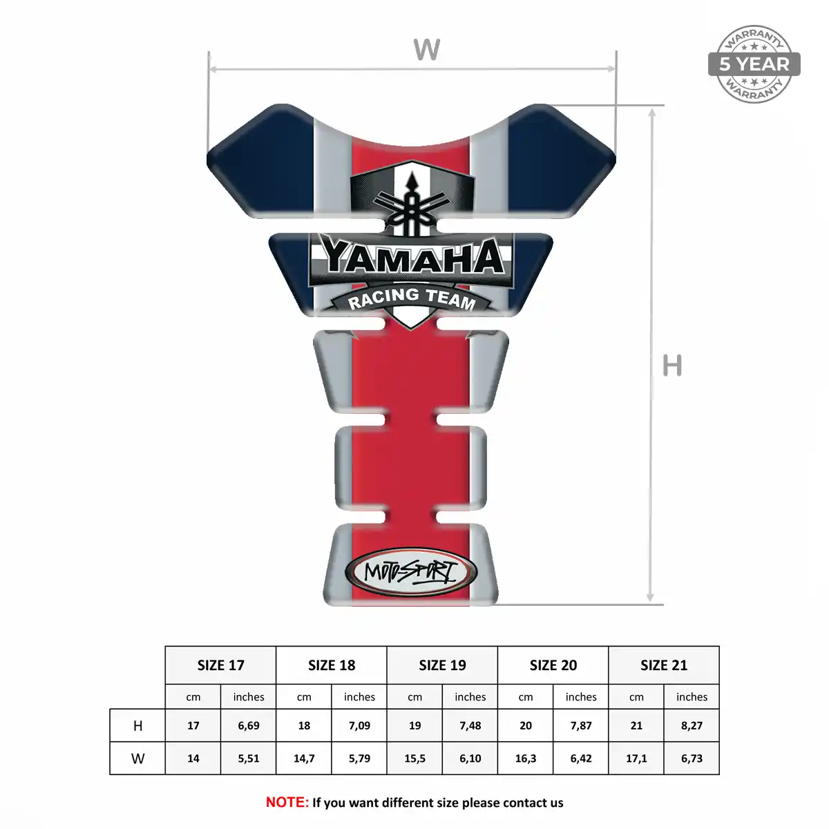 Yamaha Tank Pads Guards Motorbike Signature Grade