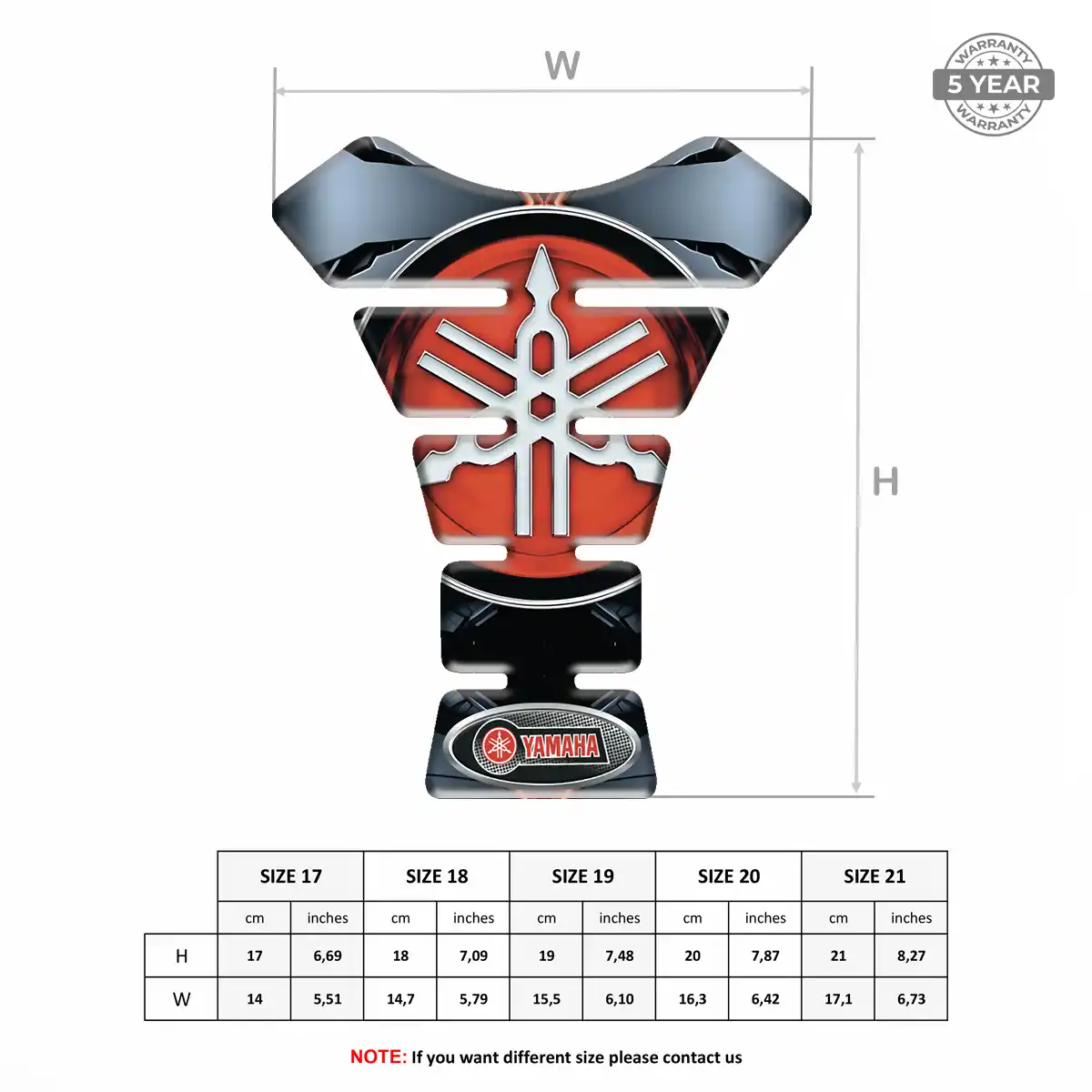Yamaha Tank Pads Motorbike Sleek Style
