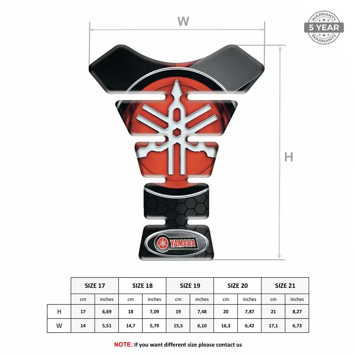 Yamaha Tank Pads Motorcycle Elite Finish