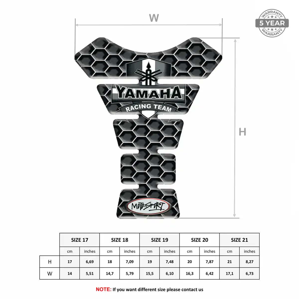 Yamaha Tank Pads Motorcycle Sleek Style