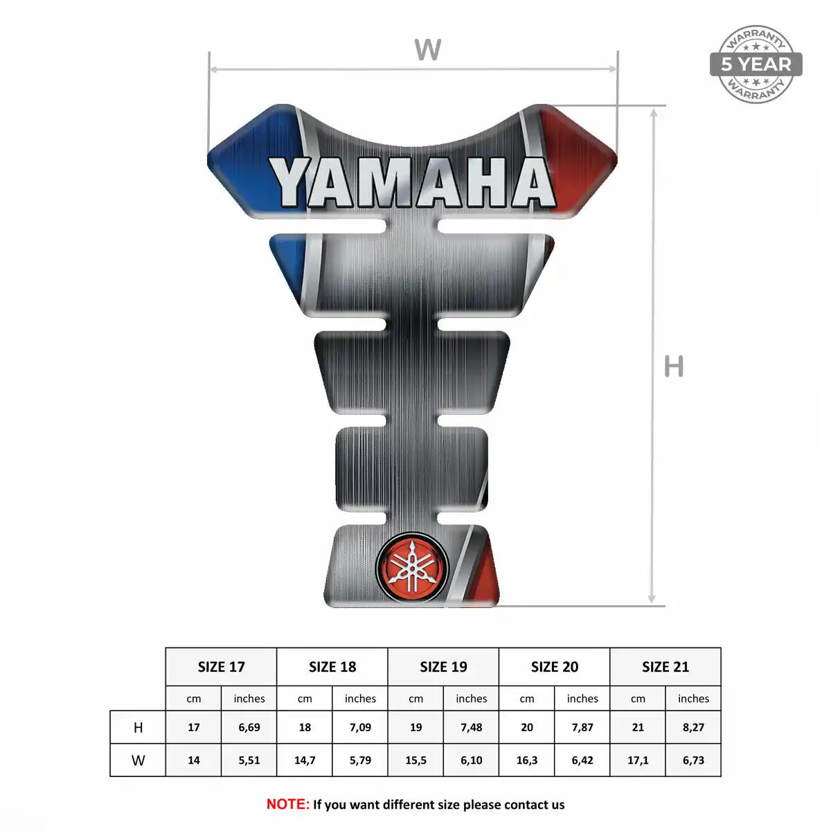 Yamaha Tank Pads Protector Motorbike Sleek Style