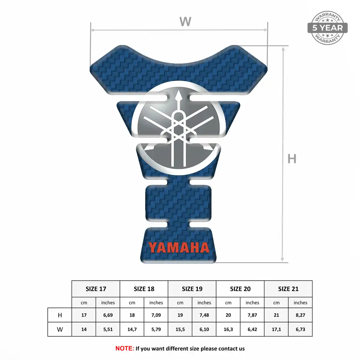 Yamaha Tank Pads Protector Motorcycle Deluxe Edition