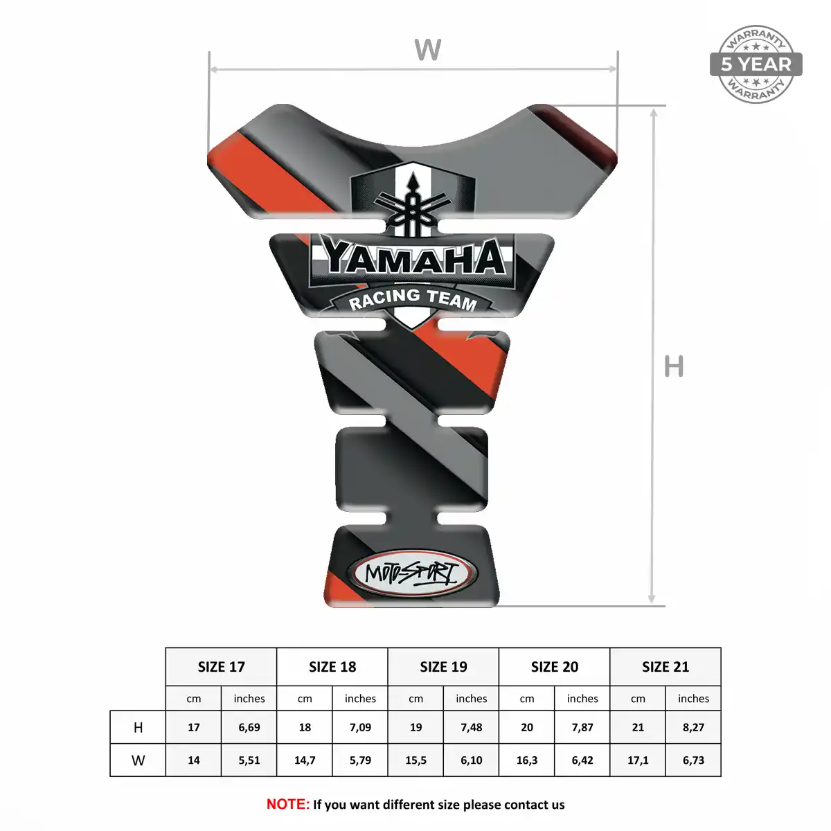 Yamaha Tank Pads Protector Motorcycle Signature Grade