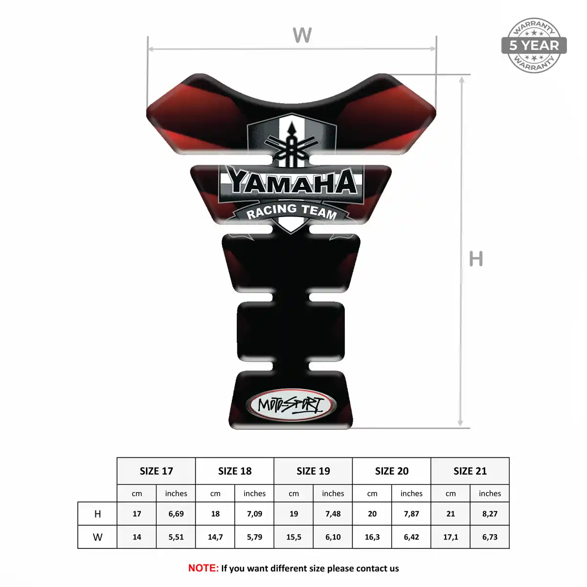 Yamaha Tank Pads Refined Design