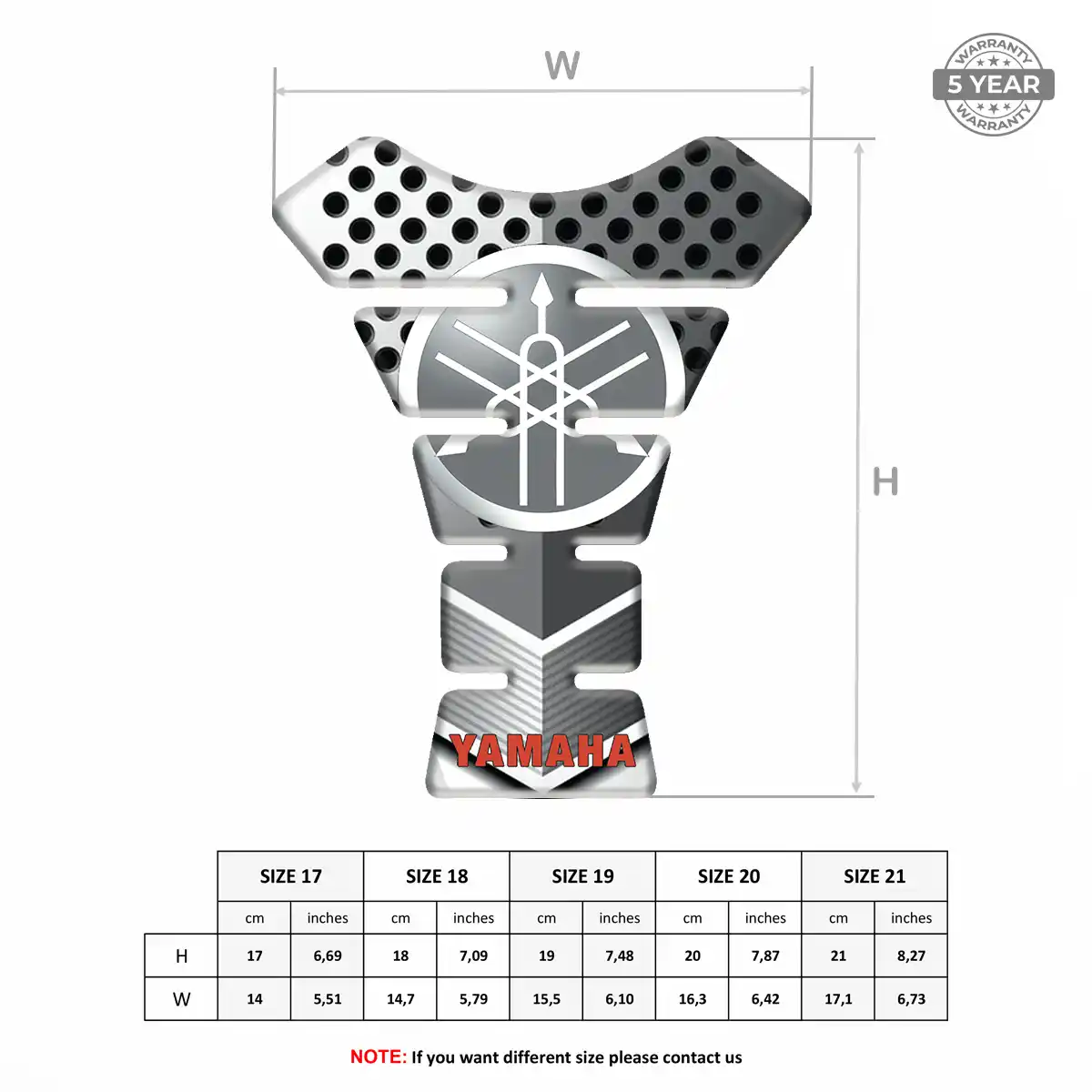 Yamaha Tank Protector Fuse Motorcycle Sleek Style