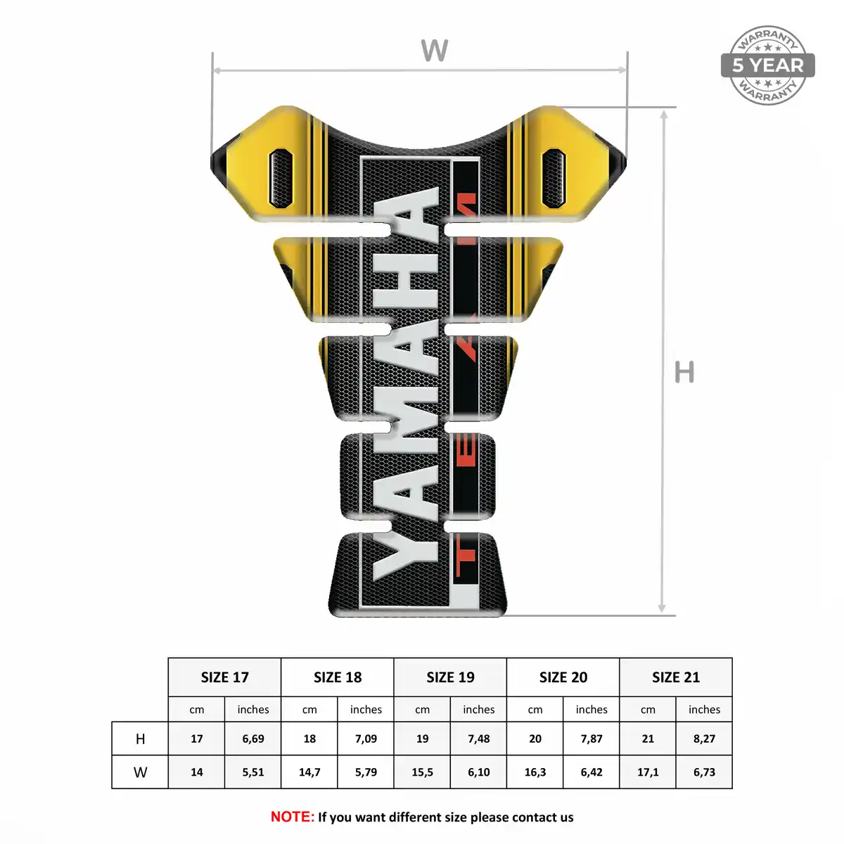 Yamaha Tank Protector Pad Motorbike Refined Design