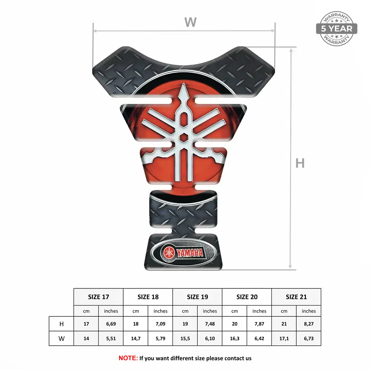 Yamaha Tank Protector Pad Motorcycle Elite Finish