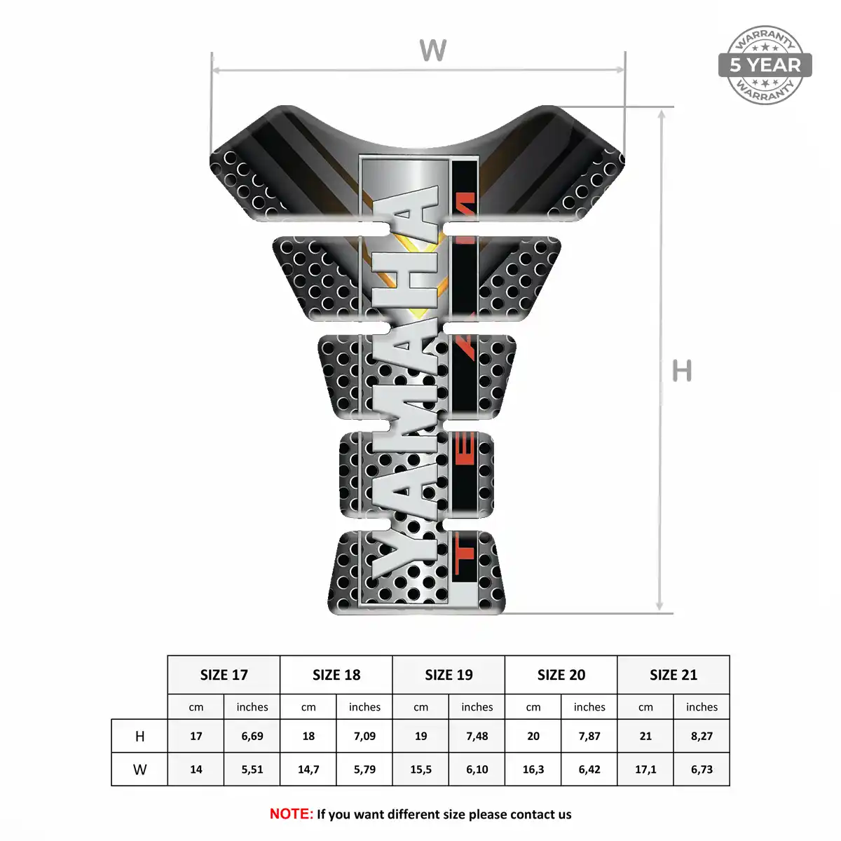 Yamaha Tank Protector Pad Motorcycle Sleek Style