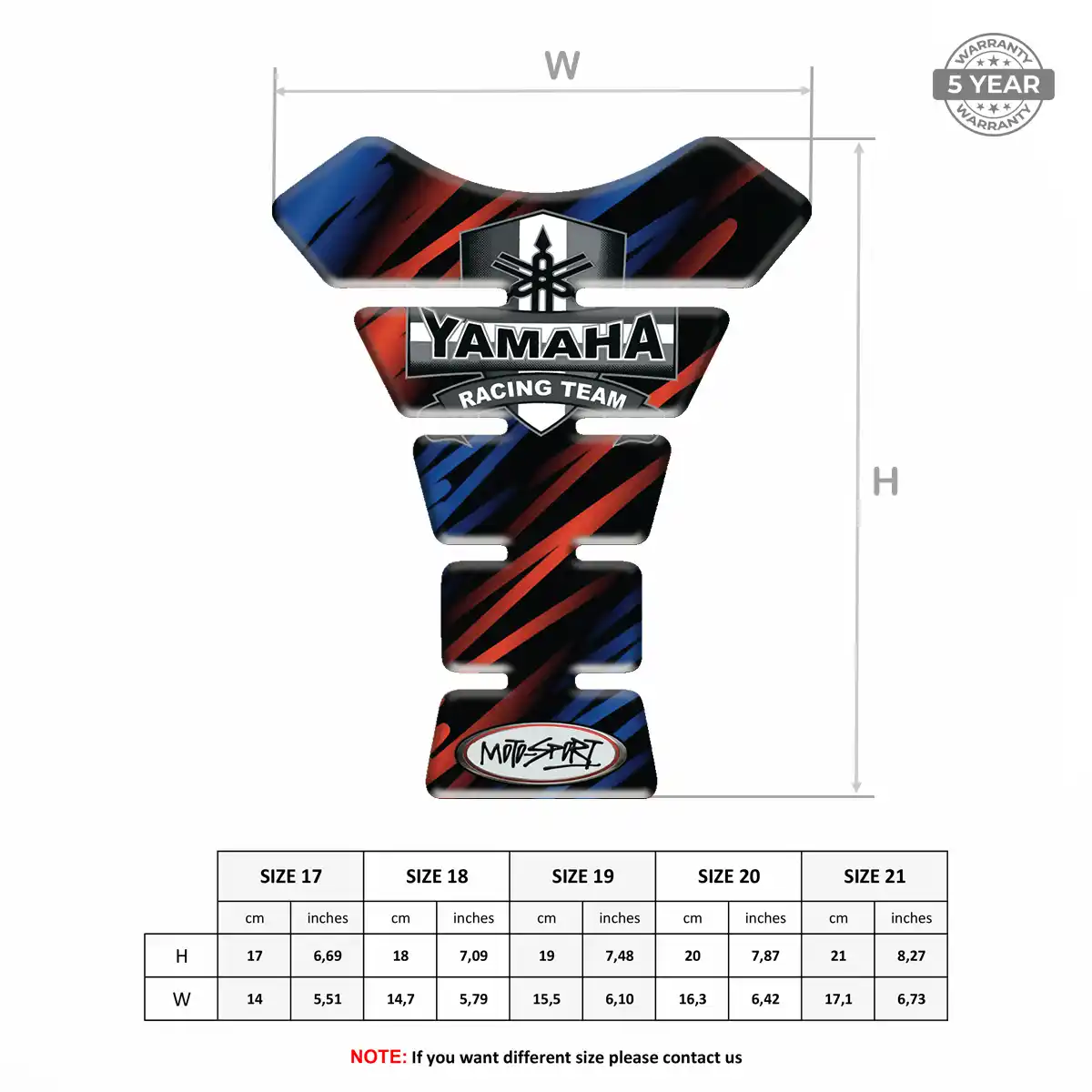 Yamaha Tank Protector Pads Elite Finish