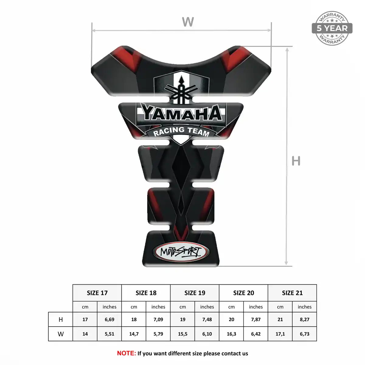 Yamaha Tank Protector Pads Motorbike Elite Edition