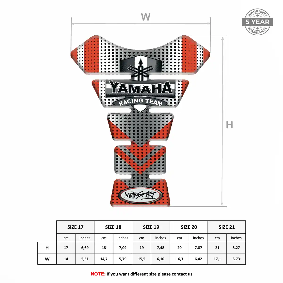 Yamaha Tank Protector Pads Motorbike Elite Finish