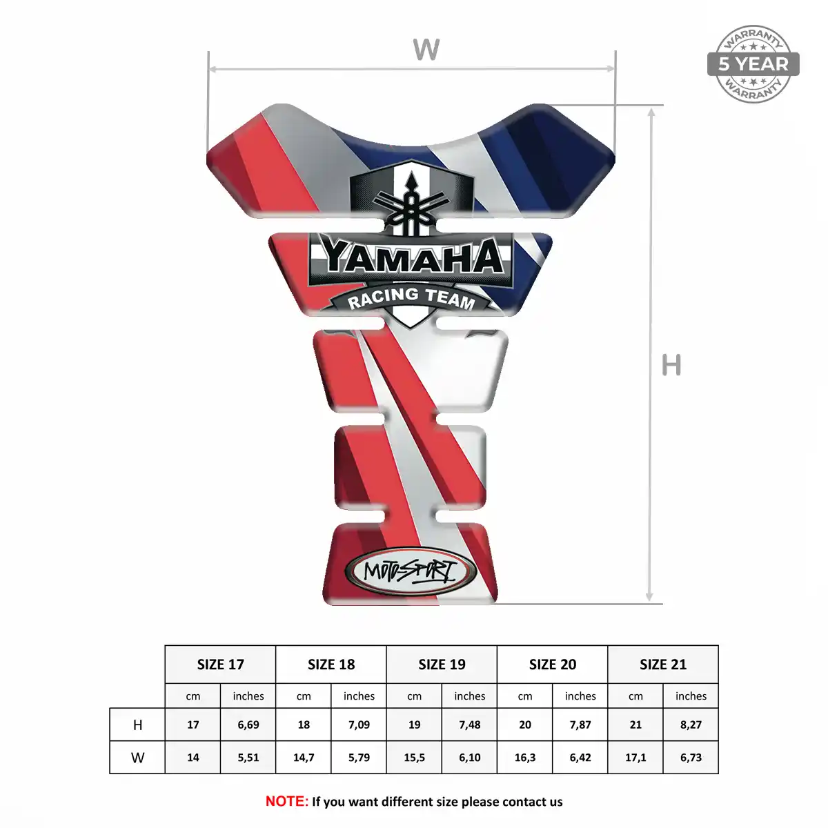 Yamaha Tank Protector Pads Motorbike Prestige Line