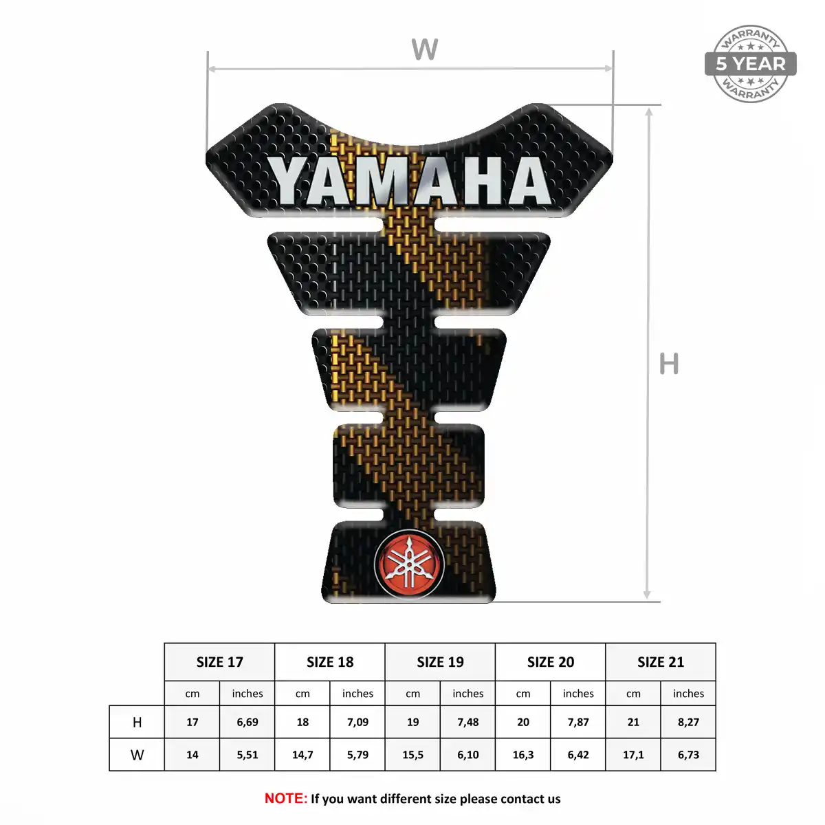 Yamaha Tank Protector Pads Motorbike Sleek Style