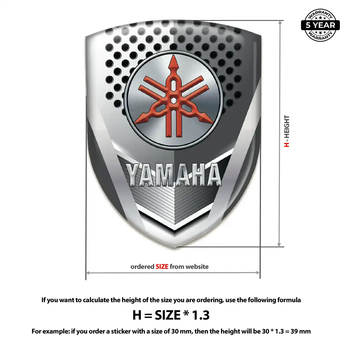 Yamaha Vehicle Logo Sticker Premium Dome